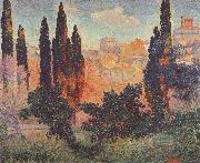 Henri Edmond Cross Cypresses at Cagnes oil painting artist